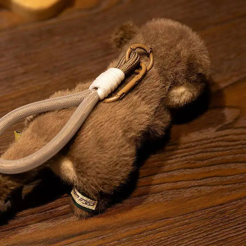 Lindo llavero de peluche de nutria, colgante de Animal de nutria de peluche realista, llavero de peluches suaves para decoración de bolso, regalos para niña