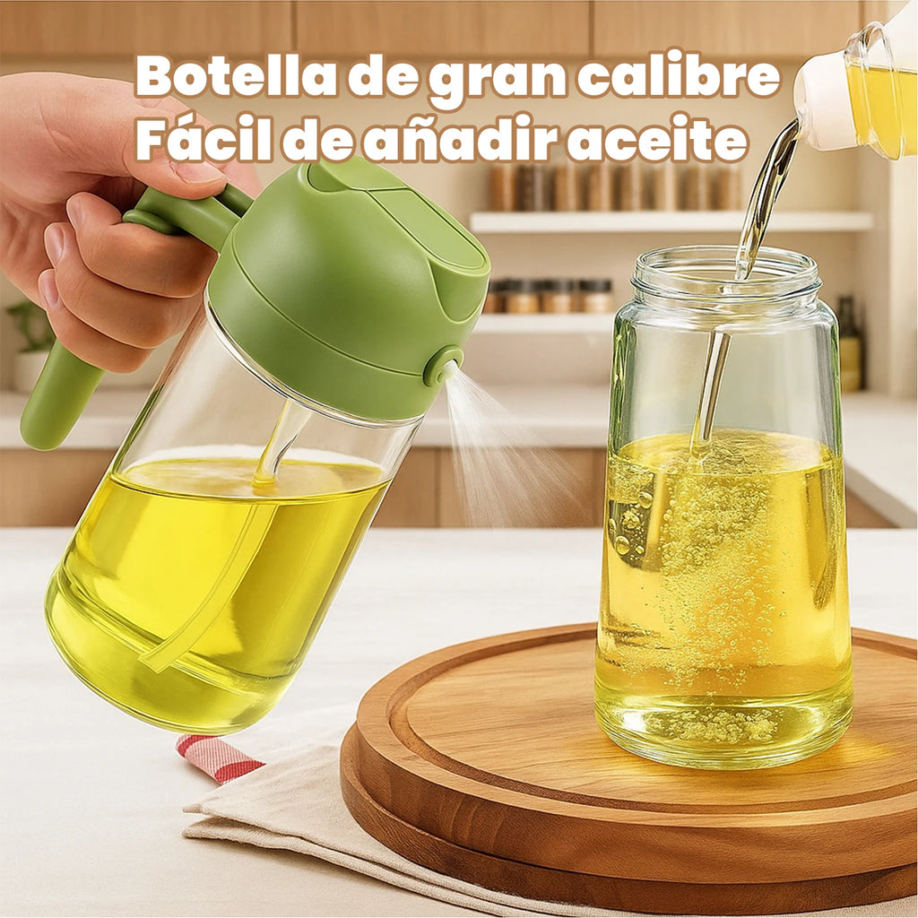 Botella pulverizadora de aceite de oliva para vertido de botella de aceite para cocinar especias de aceite dispensador de Camping con tapa automática agitador de especias