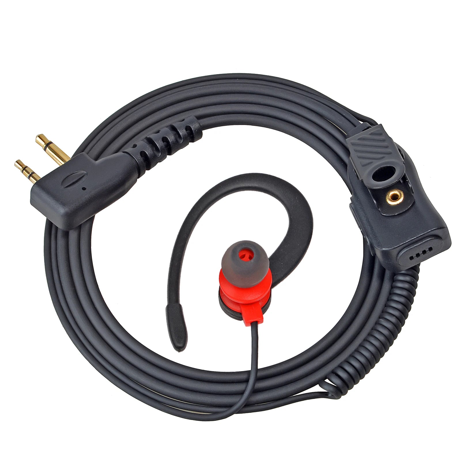 Auricular suave en forma de G para walkie talkie, auriculares de 2 pines con micrófono compatibles con Midland LXT118 GXT1000VP4 LXT500VP3 LXT600VP3