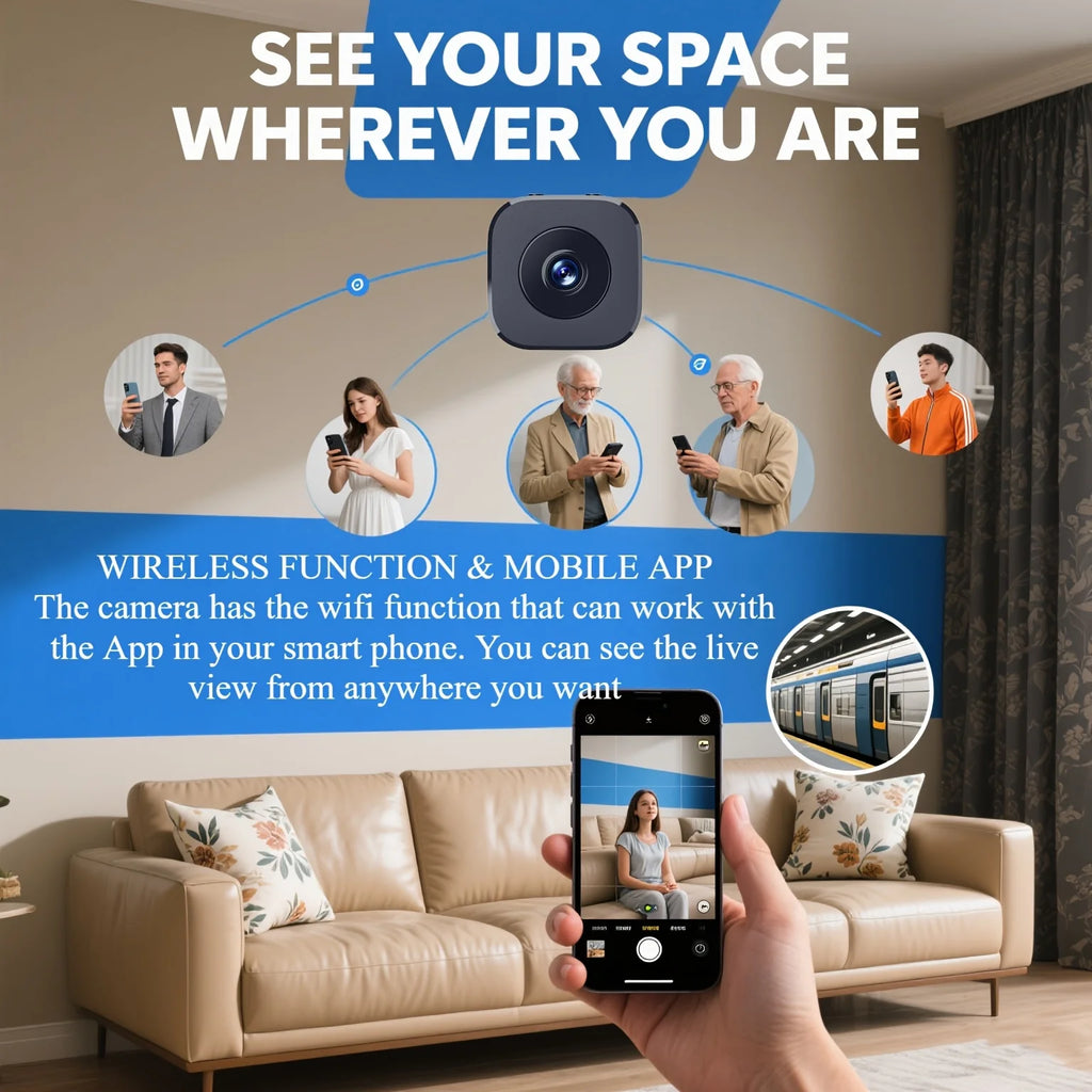 Mini cámara WiFi HD de 1080P, vigilancia de seguridad interior, Monitor de bebé, videocámara de visión nocturna, cámara IP, grabadora de Audio y vídeo