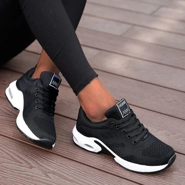 Zapatillas de deporte informales con plataforma para mujer, zapatos de malla transpirables para correr, Tenis deportivos gruesos de verano, zapatos vulcanizados de lujo 2024