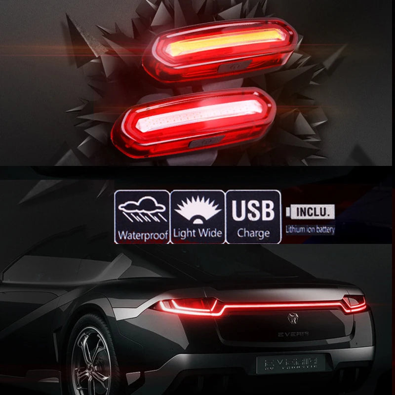 Lámpara trasera de bicicleta, luz LED impermeable para bicicleta, luces traseras de alto brillo, lámpara de advertencia de seguridad en ciclismo nocturno, linterna para bicicleta de montaña y carretera