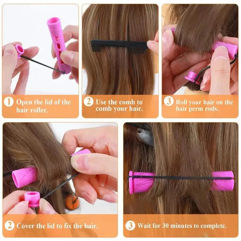 Juego de 20 rizadores de pelo de plástico – Herramientas de peinado para uso en salón o en casa