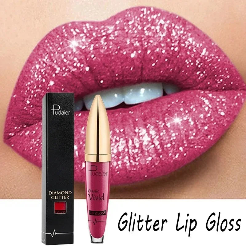 Lápices labiales líquidos con purpurina mate, brillo de labios brillante con diamantes, resistente al agua, brillo de labios de larga duración, Maquillaje de tinte de labios para mujer