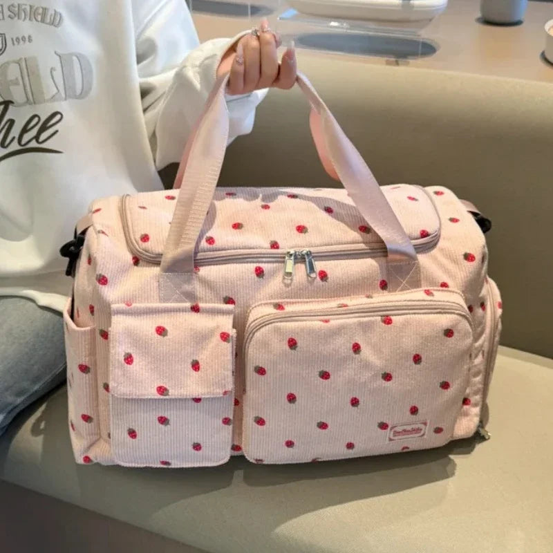 Bolsa de viaje de pana, bolsa de viaje de gran capacidad con compartimento para zapatos, bolsas deportivas para Fitness para mujer, bolsas de lona