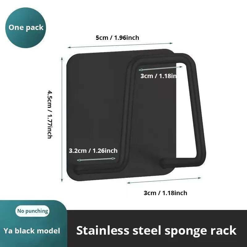 Soporte para esponjas de acero inoxidable, para esponjas de alambre de acero, para drenar y pegar en la pared interior del fregadero, suministros de cocina, 1 ud.