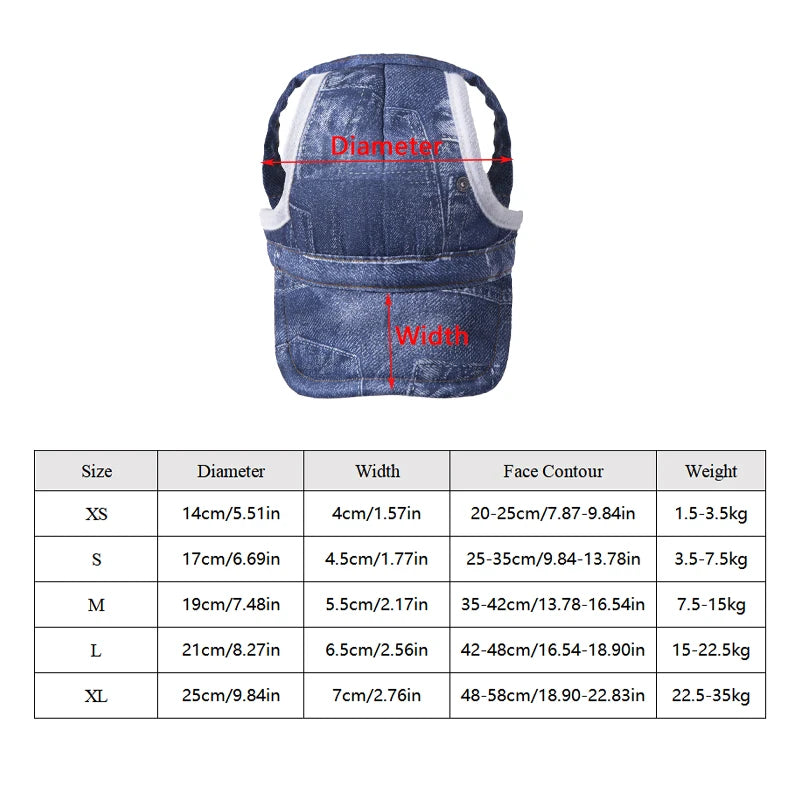 Gorra de béisbol ajustable para perros, sombrero protector solar para perros con orificios para las orejas, gorra para mascotas al aire libre para perros, sombrero para cachorros, accesorios para perros