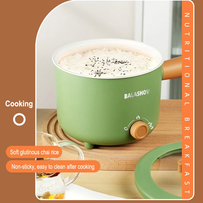 Olla eléctrica, aparato de cocina de doble capa para el hogar, olla caliente, calentador de sopa, cocina multifunción, Mini sartén antiadherente