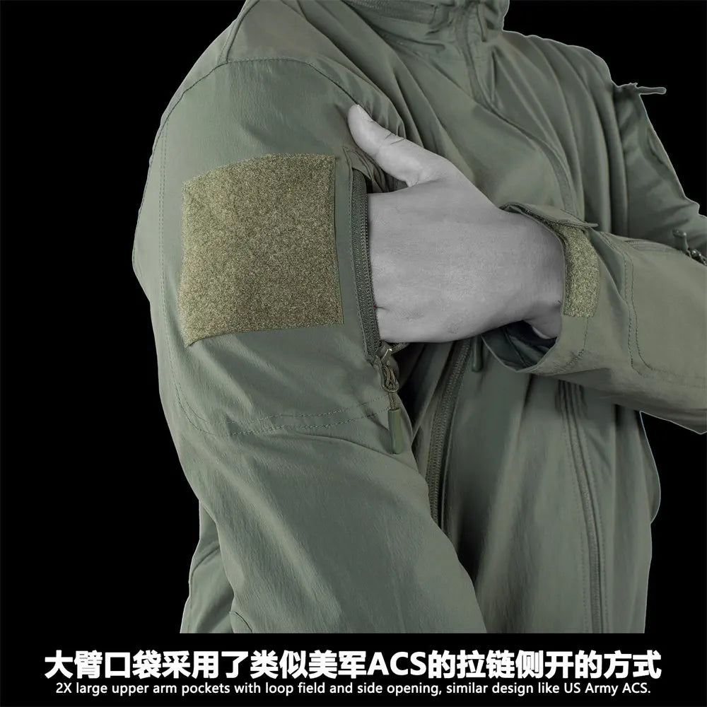 Chaqueta táctica delgada de nylon para exteriores, modelo Tr RG Light Cavalry, impermeable, con capucha, tipo softshell, para asalto.