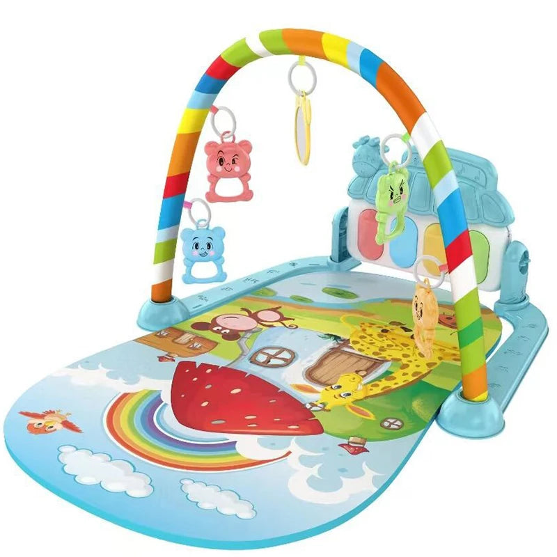Juguete de soporte de fitness para bebé, música para bebé recién nacido, piano de pedal, estera para gatear, juguete para bebé