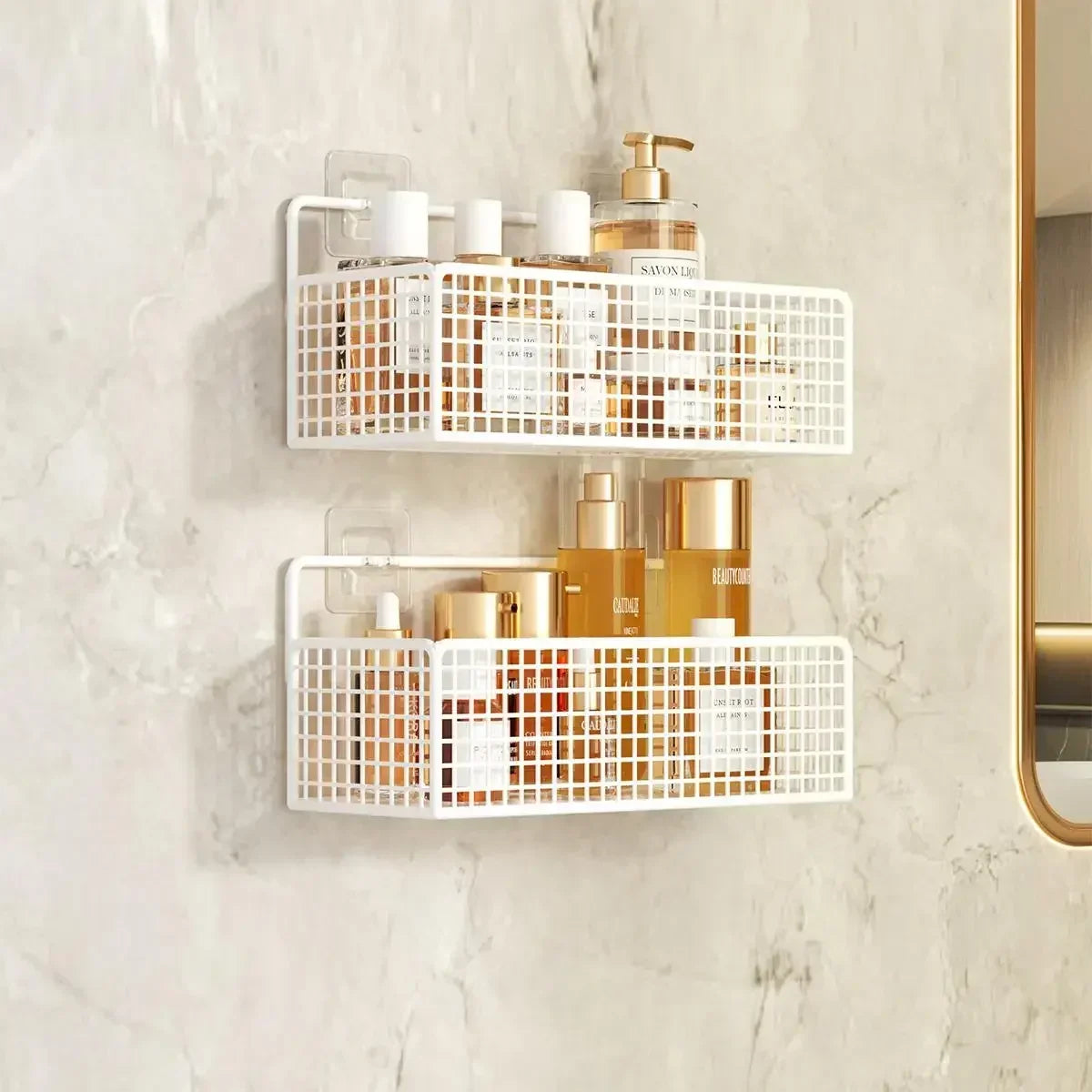 Cesta de almacenamiento para colgar en la pared, organización del fregadero del baño, organizador de puertas de gabinete, cesta para cocina, estante de almacenamiento de verduras