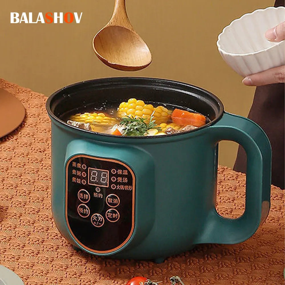 Olla caliente eléctrica, multicocina, estofado, huevos, sopa, fideos, vaporizador, ollas arroceras, olla de cocina, enchufe europeo