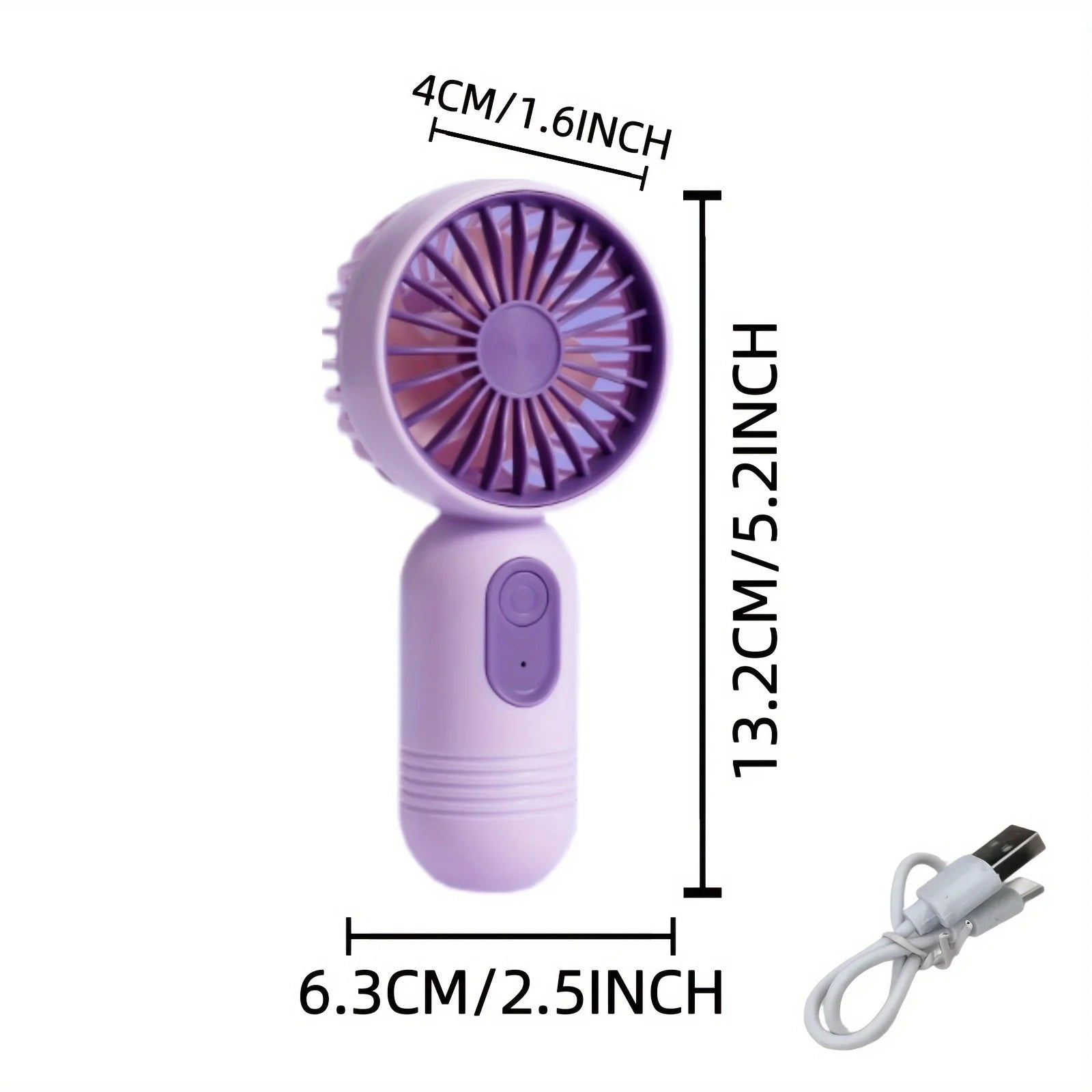 Mini ventilador portátil, pequeño ventilador de mano, carga USB, ventilador de mano de 3 velocidades adecuado para oficina, viajes al aire libre y camping