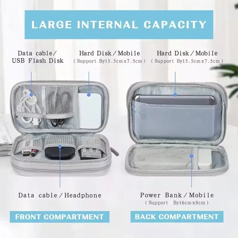 Bolsa de Cable de viaje, bolsa de almacenamiento Digital portátil, cargador, Cable de datos, bolsa USB, organizador, bolsa de almacenamiento de accesorios electrónicos impermeable