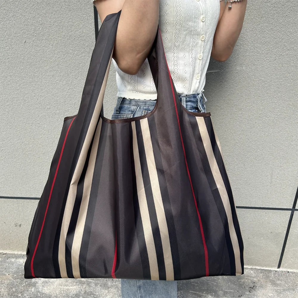 Bolsa de compras plegable de gran capacidad, bolsa de tela Oxford ecológica, impermeable, para viaje, bolso de hombro, reutilizable