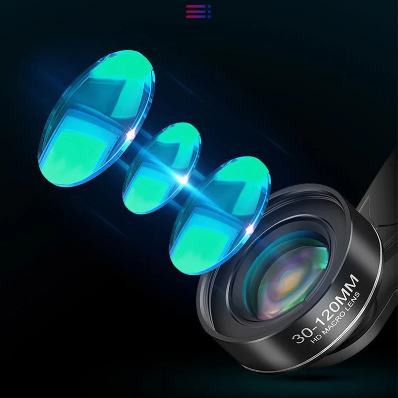 Lente Macro profesional de 120MM, lente Super Macro HD 5K, Clip Universal para cámara fotográfica, para iPhone, Samsung, Xiaomi, HUAWEI, Android