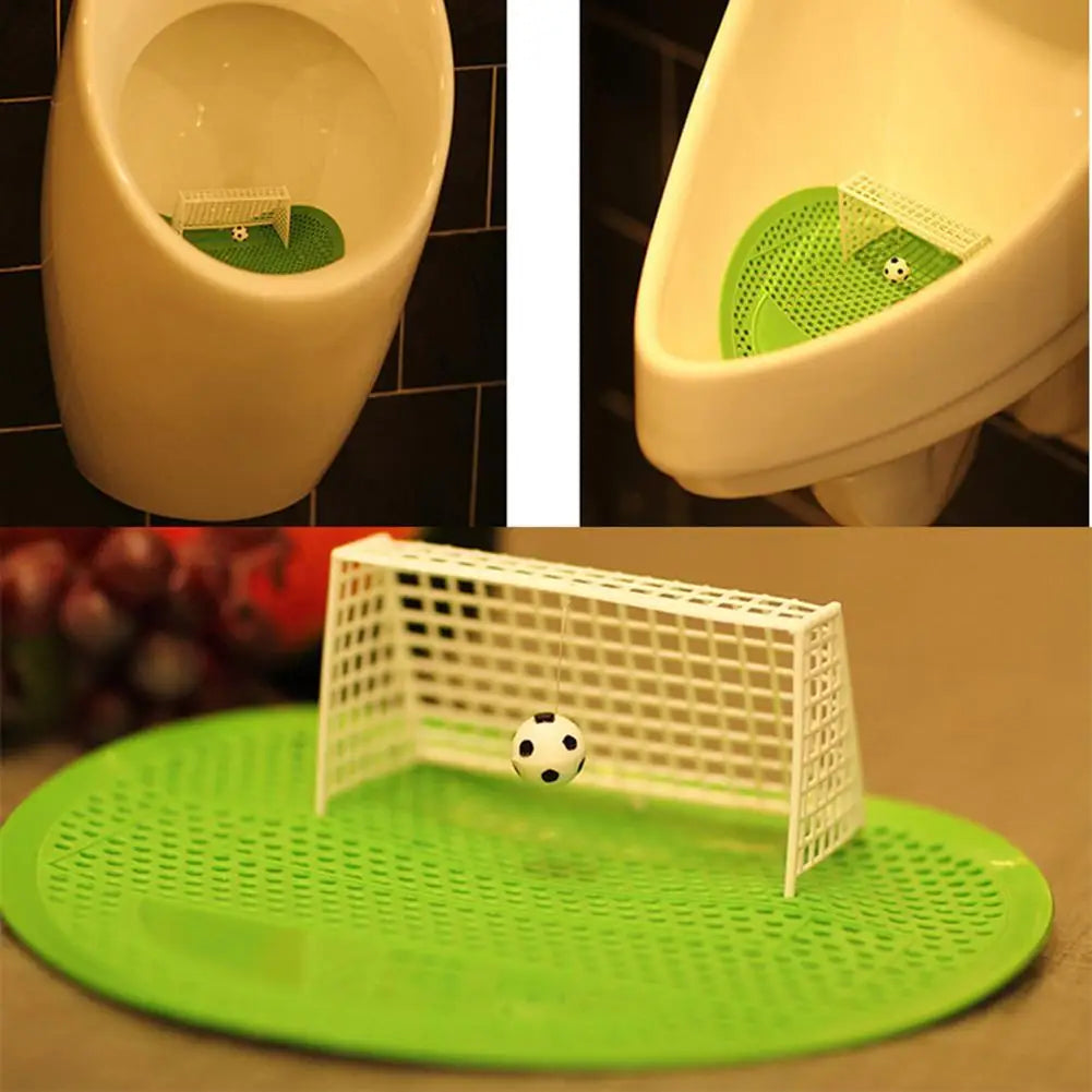 Mini urinario de pie para hombre, filtro de malla de plástico con forma de fútbol, urinario creativo para baño, almohadilla desodorante para inodoro