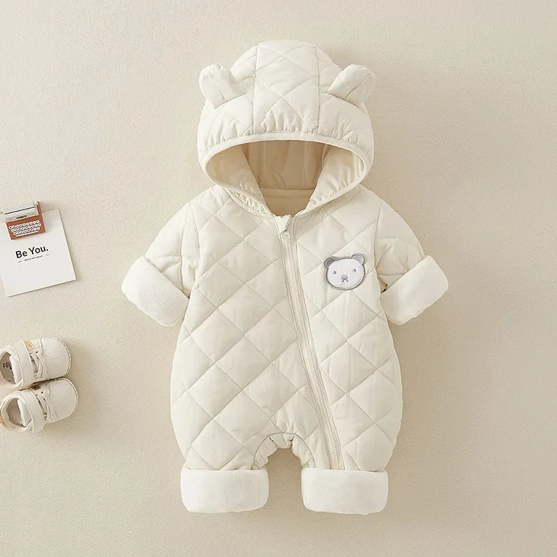 Ropa de invierno para recién nacido, ropa para niña, mono grueso para bebé, pelele cálido para bebé, Chaqueta de algodón, pelele, monos para niño, abrigo para niño pequeño