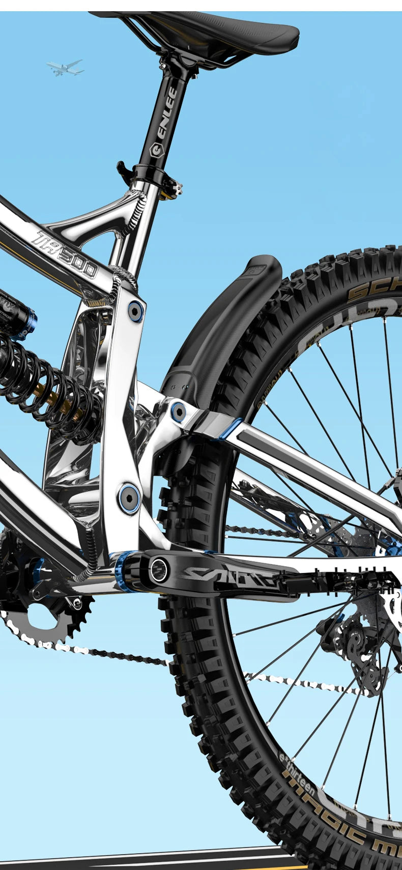 1/2 Uds ENLEE bicicleta guardabarros de carcasa dura bicicleta delantera trasera neumático rueda guardabarros MTB bicicleta guardabarros accesorios de pieza de ciclismo