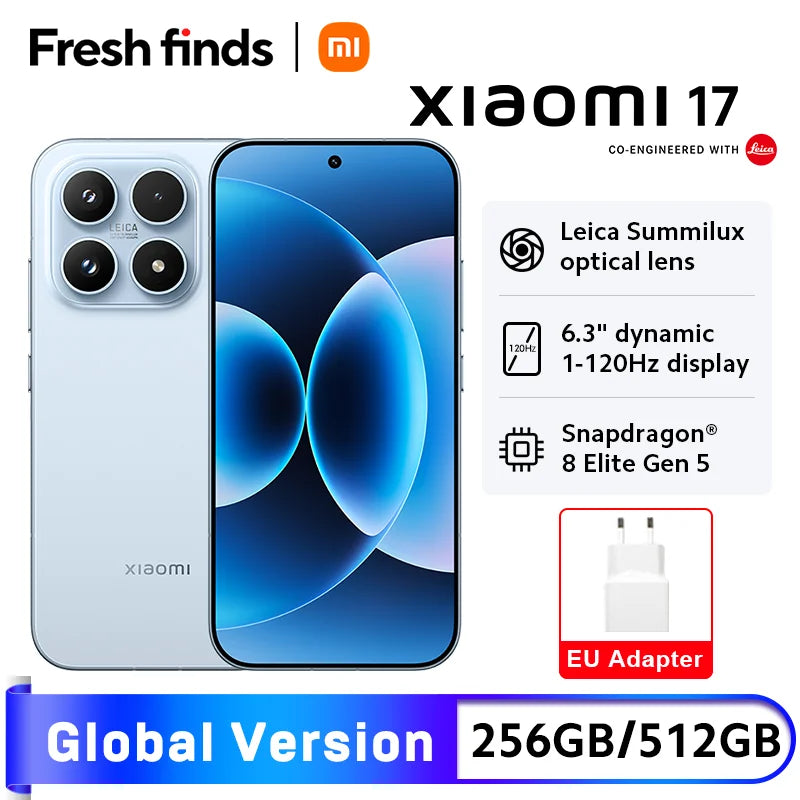 【Versión Global】 Xiaomi 17 Smartphone 5G 12GB RAM Batería de 6330mAh Cámara Leica de 50MP HyperCharge de 100W Snapdragon ®   8 Elite Gen 5