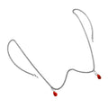 Cadena Facial con Colgante de Gota de Agua Roja, Luster Metálico, Accesorio Multiusos para el Cabello y la Cara, para Fiestas, Sesiones de Fotos, Joyería de Estilo Exótico