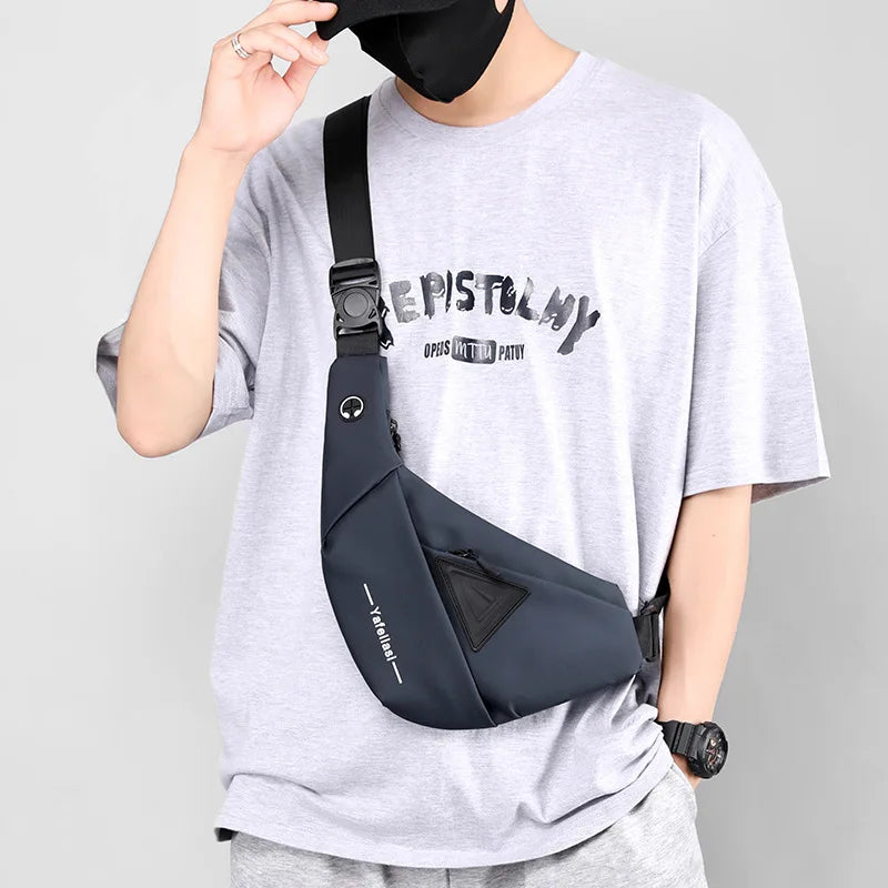 Bolso de Pecho Impermeable para Hombre, Bandolera, Mochila para Viajes Diarios, Membrana de Cuero Resistente a Salpicaduras, Ideal para Viajes Casuales