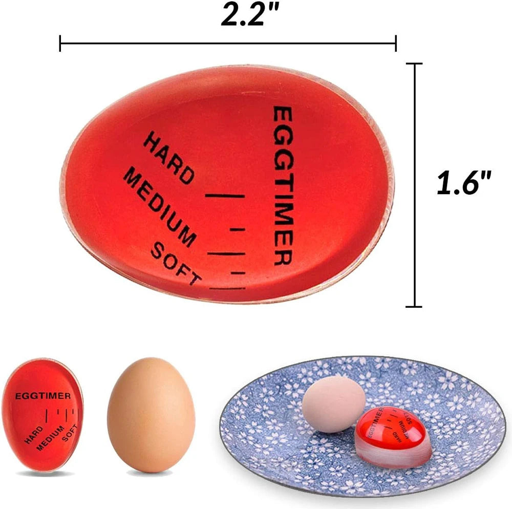 Temporizador de huevos, indicador que cambia de Color, huevos hervidos suaves, medianos y duros, sensibles al calor, seguro, duradero, ayuda de cocina, regalo para uso doméstico