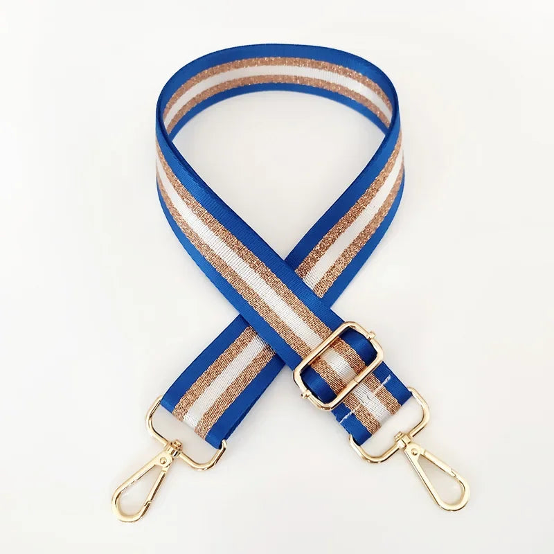 Correa de Hombro Universal para Bolso con Rayas, Correa de Repuesto Ajustable para Llevar Cruzado con Cierre Metálico, Accesorios Multicolor para Bolsos