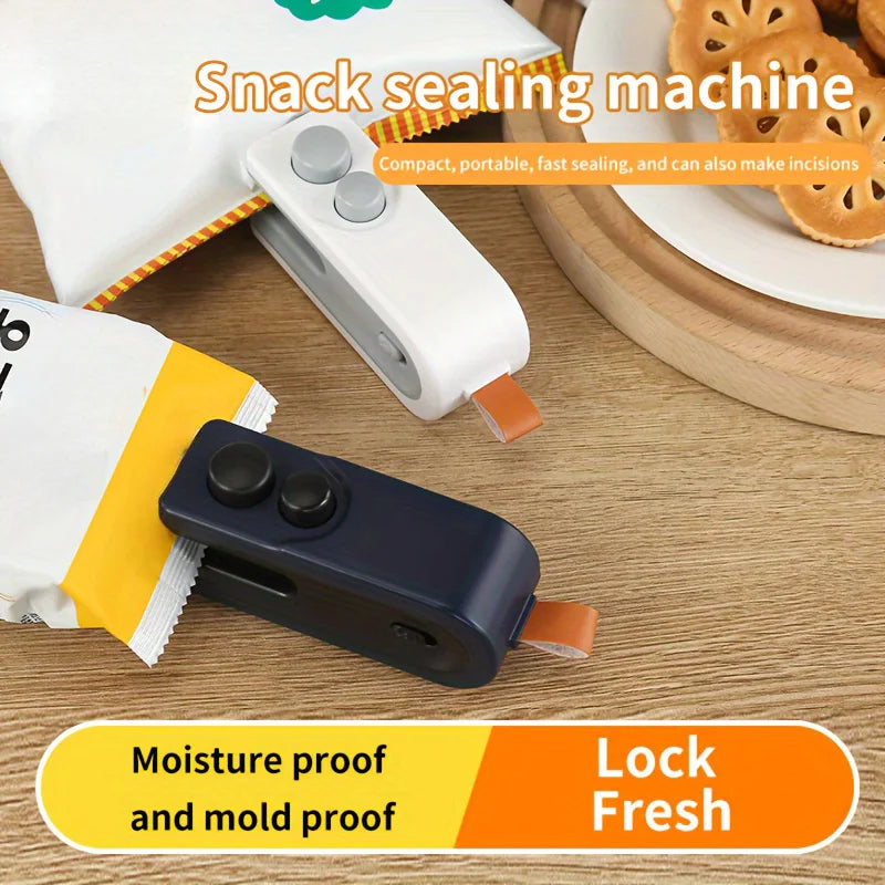 Selladora de Bolsas Eléctrica con Calor, Carga USB, Atracción Magnética, 2 en 1, Sellado y Corte, Selladora de Bolsas de Plástico Portátil 2026