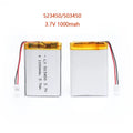 Batería Recargable de Litio Polímero de 1000 mAh y 3.7 V, Batería de Iones de Litio 523450/503450, PH2.0 de 2 Pines para GPS, Teléfono Inteligente, DVD, MP5
