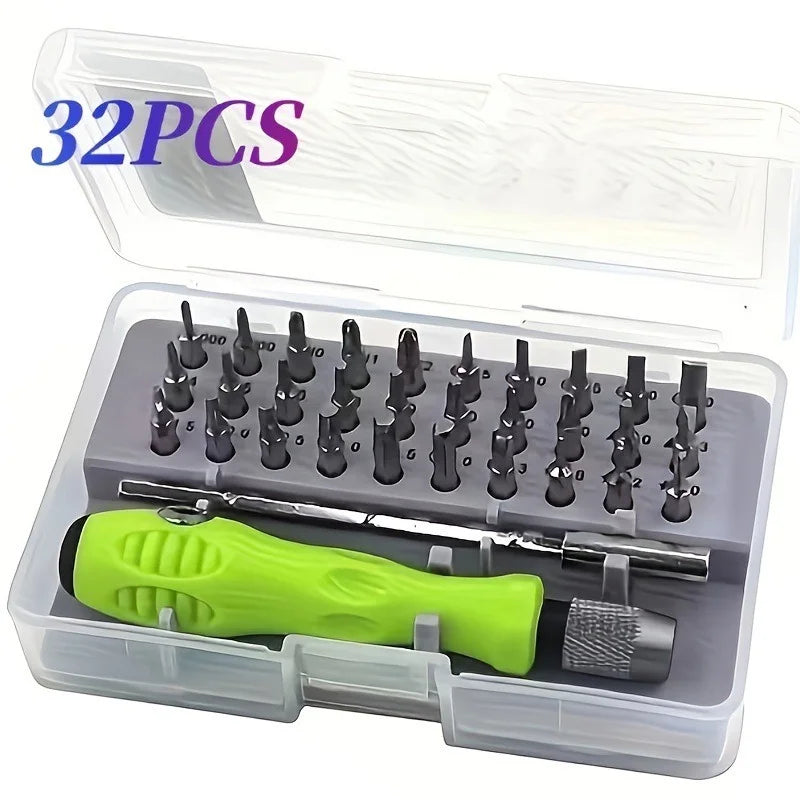 Nuevo Juego de Destornilladores de Precisión 32 en 1, Puntas Magnéticas Phillips, Kit de Herramientas de Reparación Manual Multifuncional para Teléfono, Reloj, Gafas
