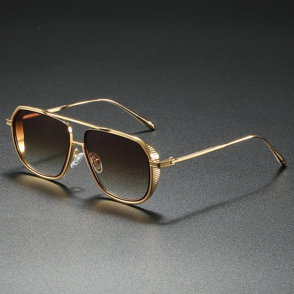 Gafas De Sol De piloto De Metal para Hombre y mujer, lentes De Sol De aviación Steampunk UV400, sombra Pop, Slentes De Sol para Hombre