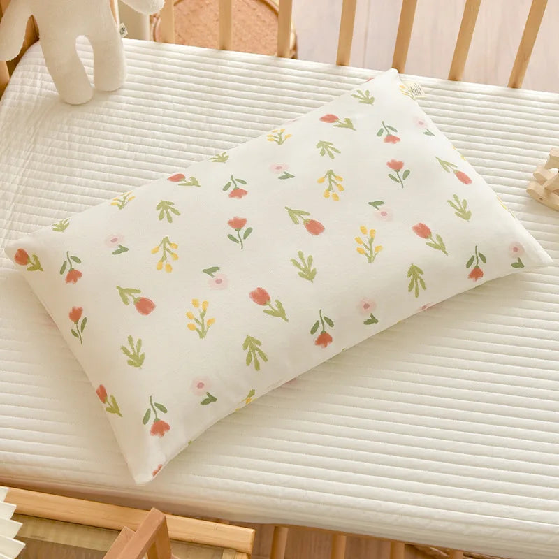 Almohada transpirable de algodón con dibujos animados para bebés y niños, almohada para recién nacidos, almohada para siesta para jardín de infantes, adecuada para uso diario, 30x50cm