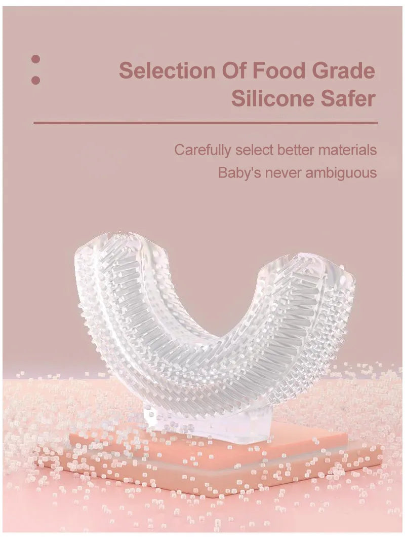 Cepillo de dientes eléctrico para niños, silicona de calidad alimentaria, Oral, carga Usb automática de 360 grados, cepillo de dientes inteligente para niños en forma de U
