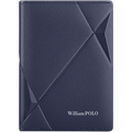 Tarjetero RFID ultrafino compacto de alta gama antidesmagnetización para hombre, bolso para documentos de Cuero de vaca real, miniWILLIAMPOLO desmagnetización