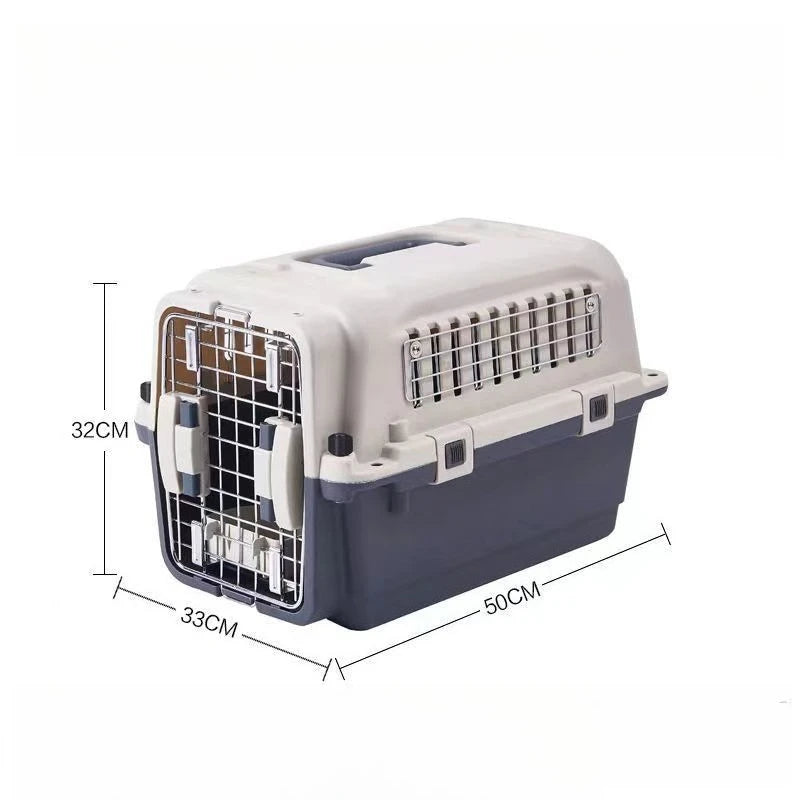 Caja de transporte de plástico para perros aprobada por IATA 3XL, jaula para mascotas con perrera, cajas de viaje para envío de aerolínea