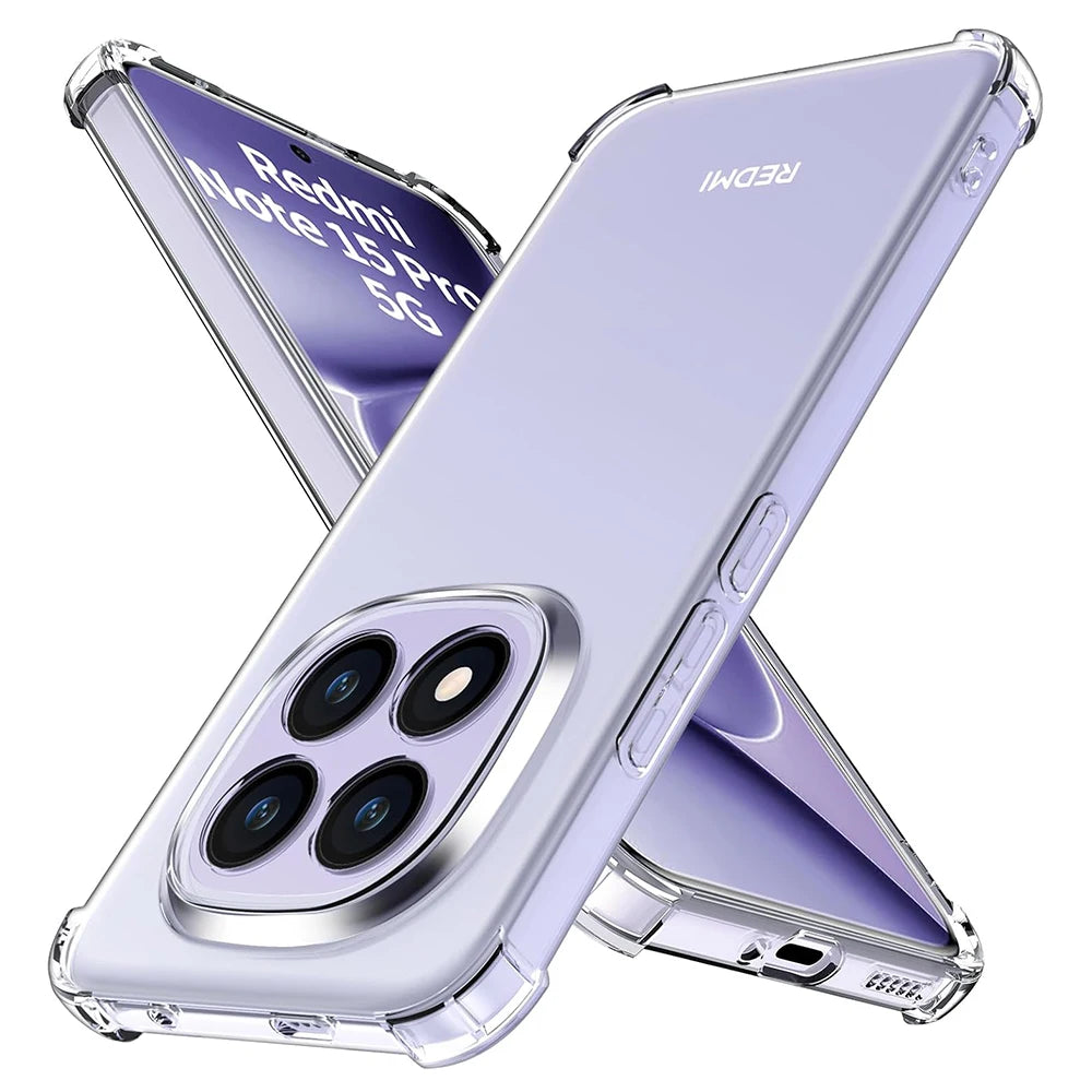 Funda blanda a prueba de golpes para Xiaomi Redmi Note 15 Pro Plus Pro + funda de silicona ultrafina transparente para Redmi 15 15C carcasa transparente