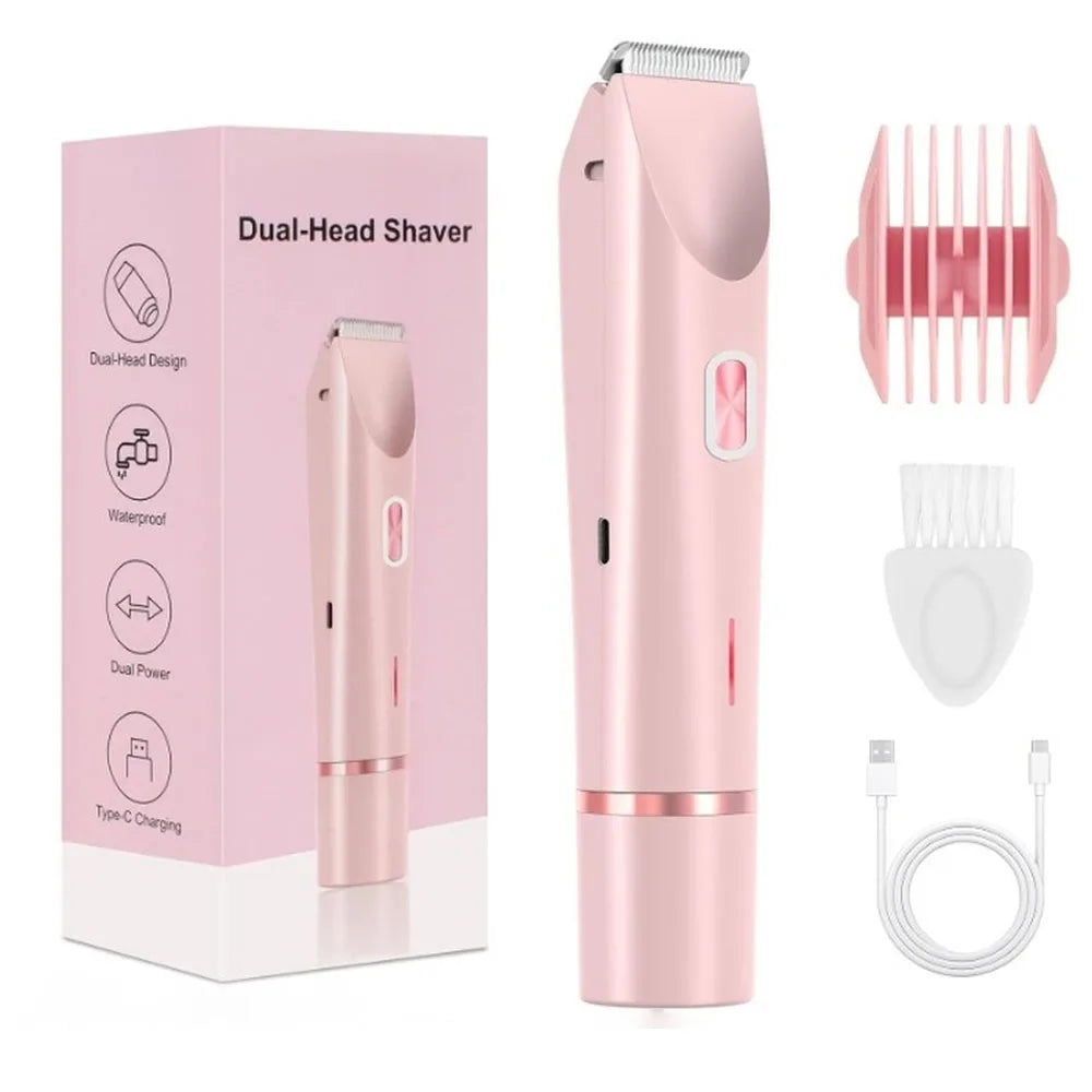Afeitadora eléctrica para mujer, maquinilla de afeitar eléctrica 2 en 1 para mujer, piernas, axilas, cara, pelos pubianos, maquinilla de afeitar recargable, recortadora de pelo corporal