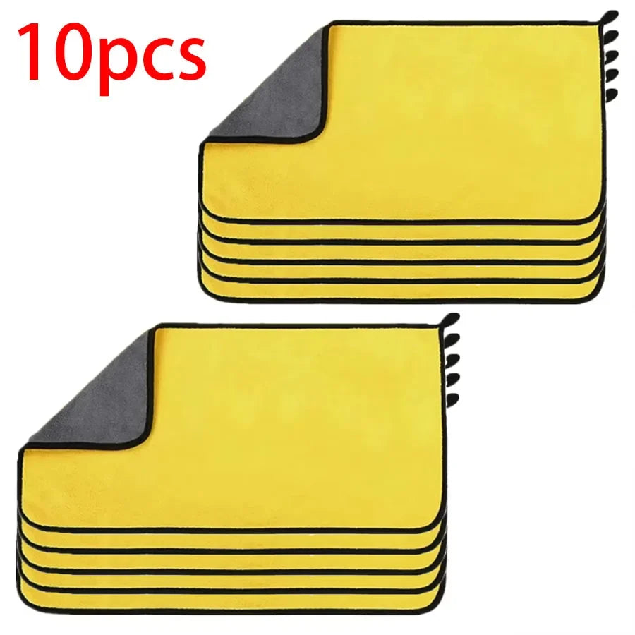 Toallas de limpieza de microfibra para coche, 1/2/3/6/10 Uds., 30x60cm, suaves, de secado rápido para espejos y ventanas, trapos de limpieza, paño de lavado de doble capa