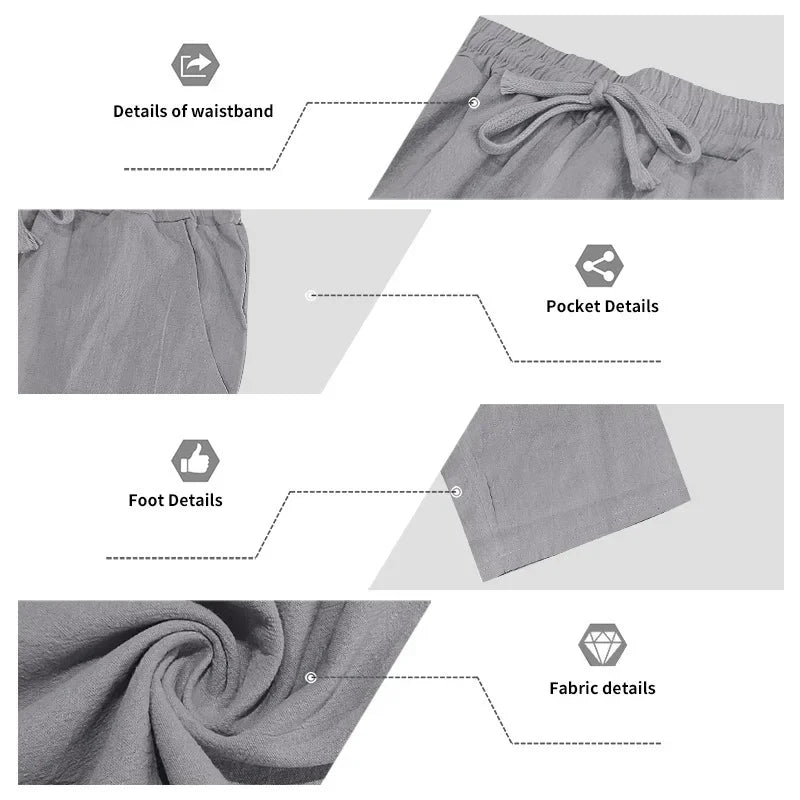 Conjunto informal holgado de lino para hombre, camisa Henry de manga larga y pantalones largos, conjunto cómodo y transpirable a la moda para otoño 2025