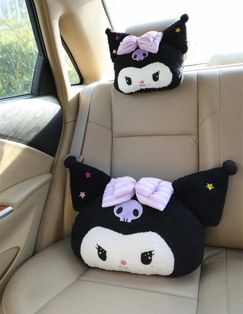 Precioso cojín trasero Kuromi My Melody para asiento de gato, reposacabezas relleno de Anime Cinnamoroll, almohada para sofá cama, decoración del hogar