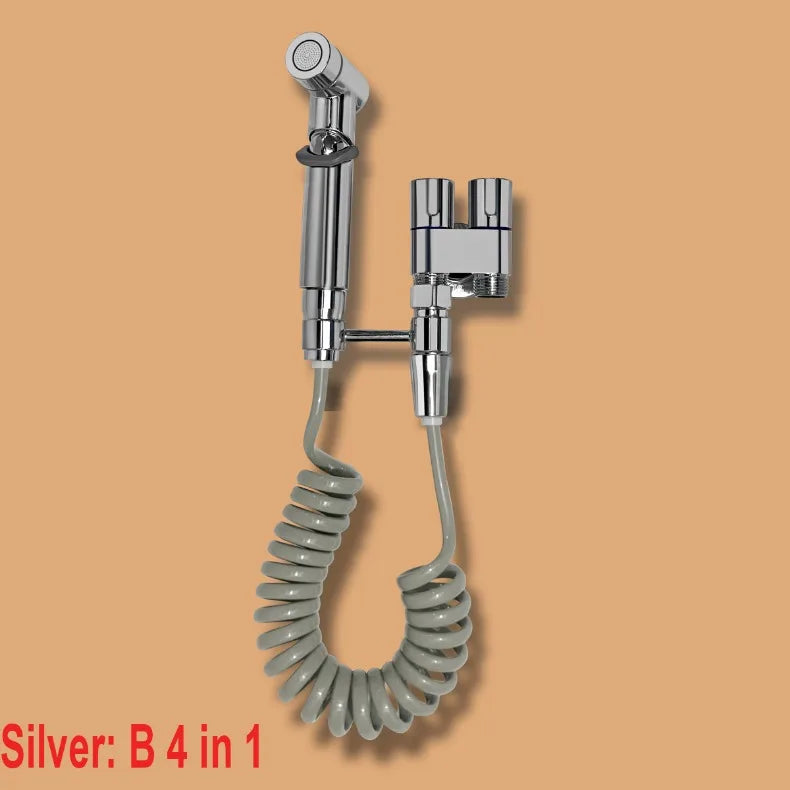 Juego de rociador de bidé para baño, rociador de bidé de mano, válvula de ángulo de salida doble, accesorios de baño