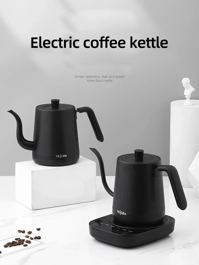 Hervidor Eléctrico de Cuello de Cisne de 800ml, Cafetera para Preparación Manual, Termo, Tetera de Acero Inoxidable 304, Jarra de Agua Inteligente con Control de Temperatura