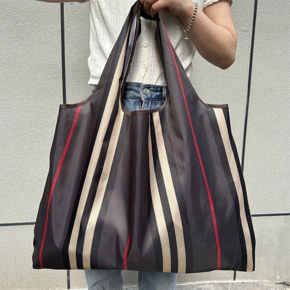 Bolsa de compras plegable de gran capacidad, bolsa de tela Oxford ecológica, impermeable, para viaje, bolso de hombro, reutilizable