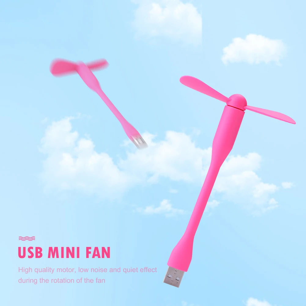 Mini ventilador USB, ventilador de refrigeración Flexible para banco de energía, portátil, PC, cargador de CA, ventilador de mano portátil, dispositivo de verano para ordenador