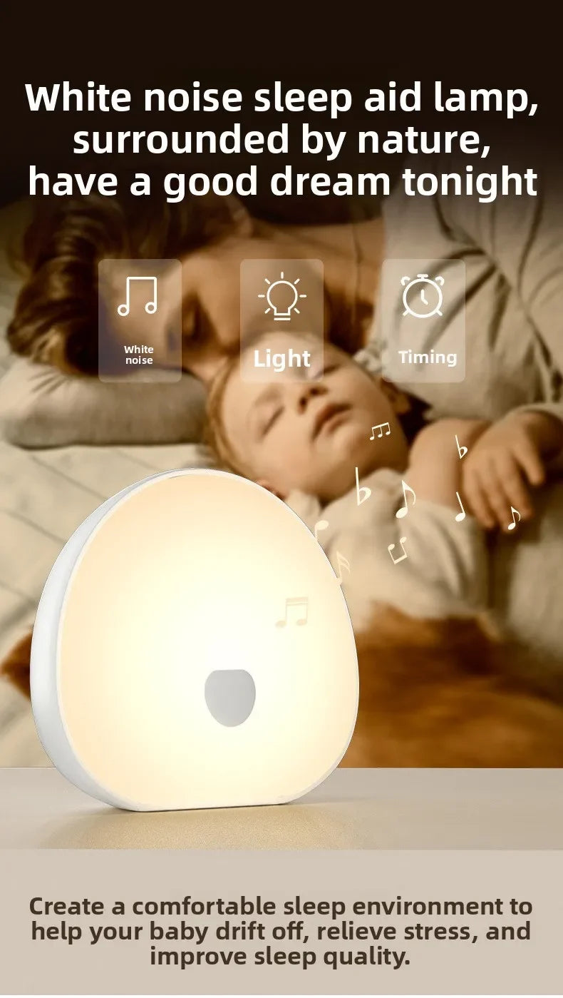 Máquina de ruido blanco para dormir RGB con sonido relajante, luz LED nocturna recargable táctil, lámpara relajante de Audio y sueño para bebé