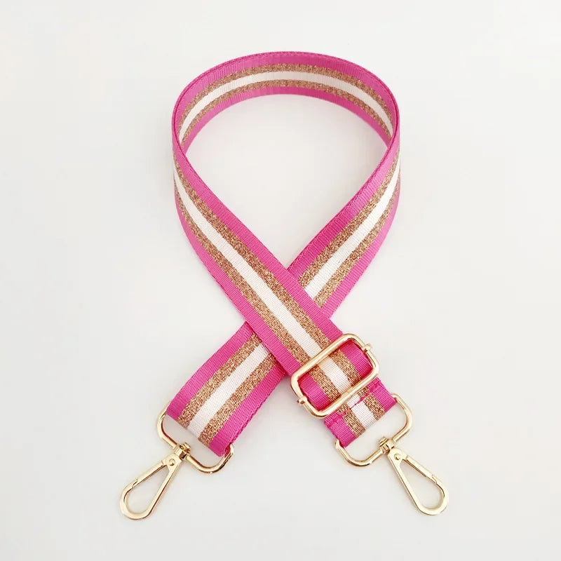 Correa de Hombro Universal para Bolso con Rayas, Correa de Repuesto Ajustable para Llevar Cruzado con Cierre Metálico, Accesorios Multicolor para Bolsos