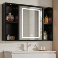 Espejo para Baño con Gabinete y Luz LED, Botiquín con Espejo, Gabinete para Baño, 3 Temperaturas de Color, 40.5x60.5cm, 6 Com