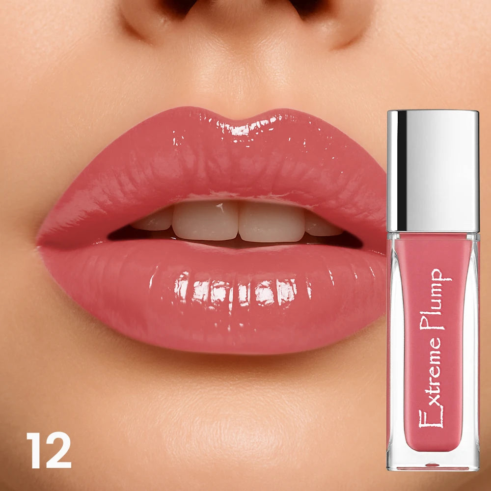 Brillo de labios de espejo resistente al agua, maquillaje de labios hidratante de larga duración, lápiz labial brillante suave para mujeres