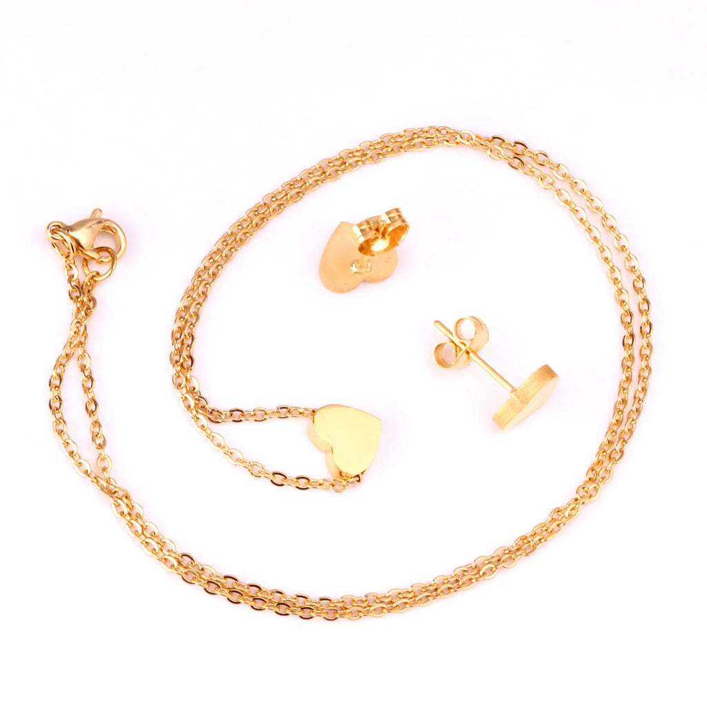 ASONSTEEL-collar con colgante de circonia y flor de corazón brillante para mujer, conjuntos de joyería de acero inoxidable, regalos delicados para uso diario